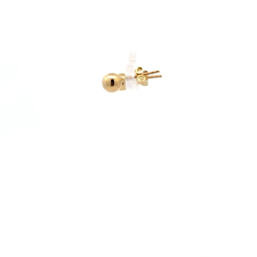 18K Gold Stud Earrings Ball - Picture 3 of 11